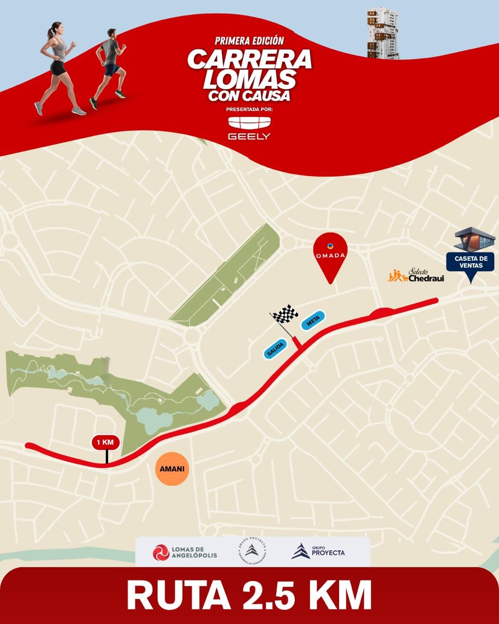 Mapa de la ruta 2.5 km